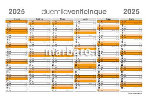Calendario planner 2025 in PDF stampabile